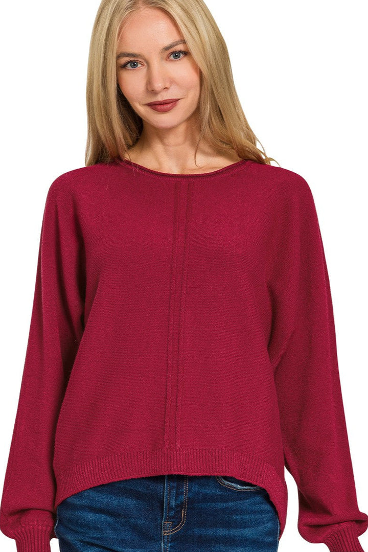 Zen Soft Knit Sweater (Cabernet)
