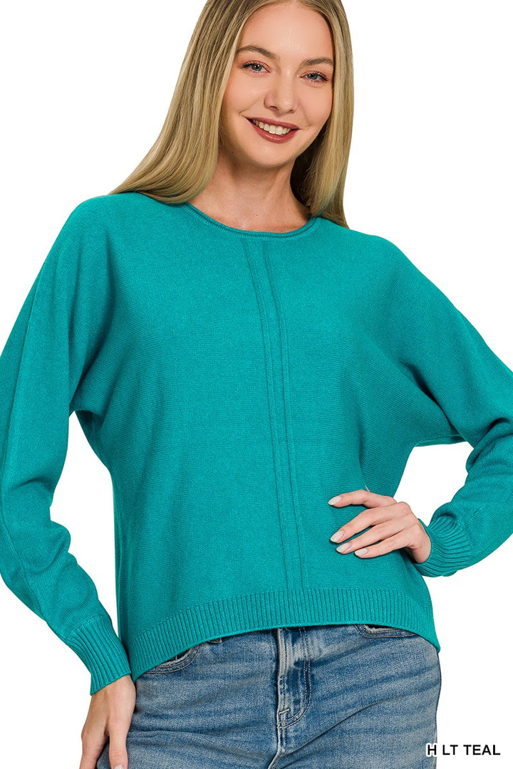 Zen Soft Knit Sweater (Heather Light Teal)