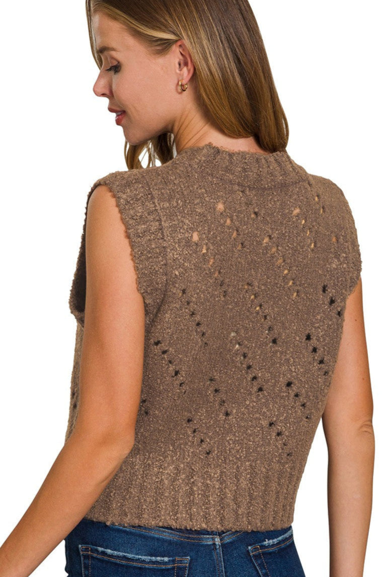 Zen Wool Sweater Vest (Brown)
