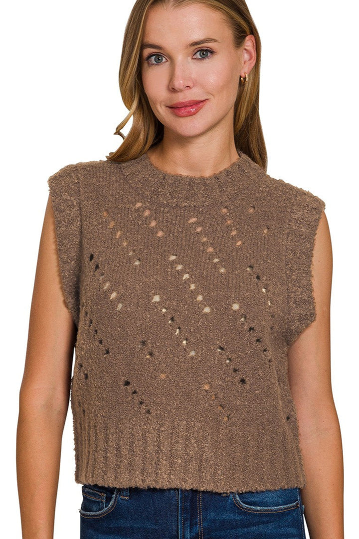 Zen Wool Sweater Vest (Brown)