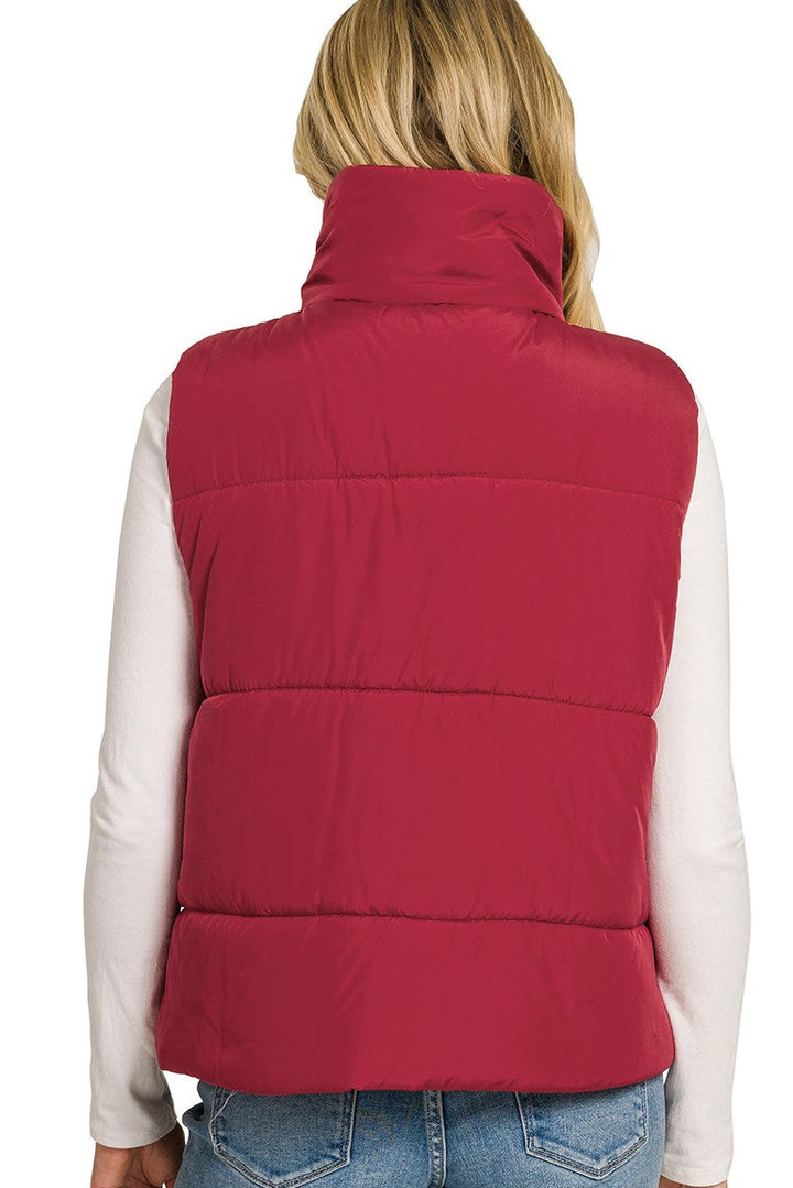 Zen Puffer Vest (Burgundy)