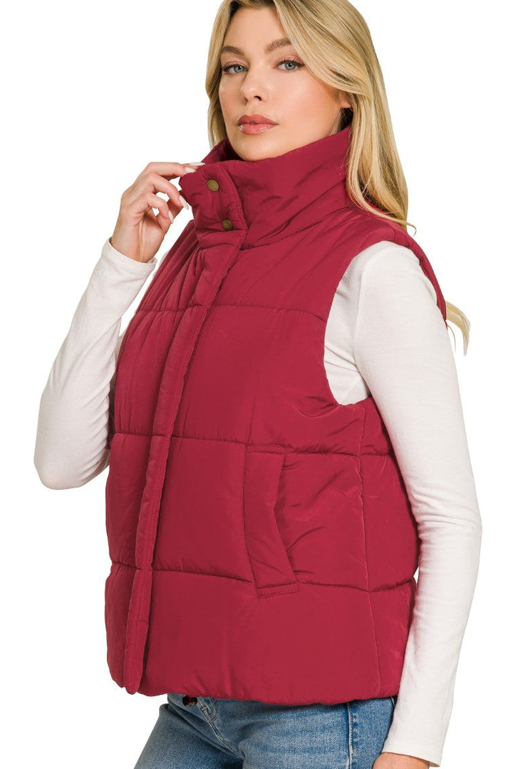 Zen Puffer Vest (Burgundy)