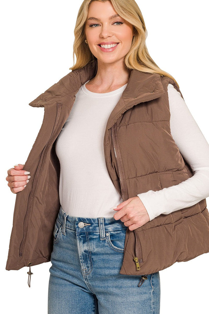 Zen Puffer Vest (Brown)