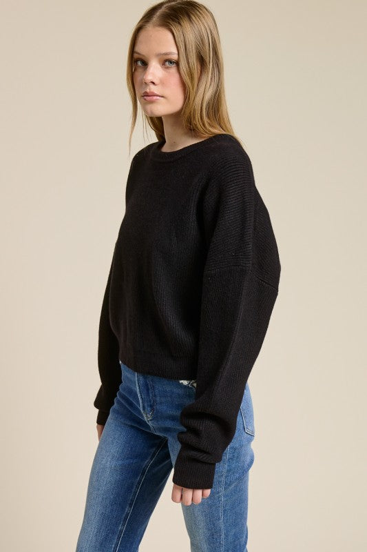 Jolie Wool Knit Sweater (Black)