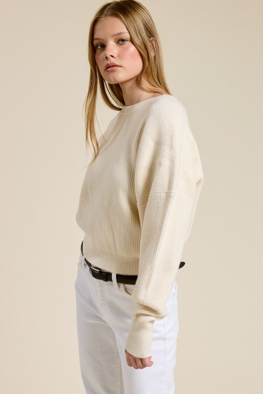Jolie Wool Knit Sweater (Cream)