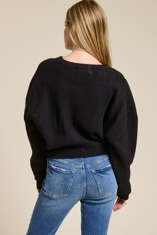 Jolie Wool Knit Sweater (Black)