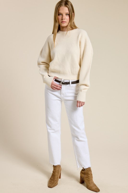 Jolie Wool Knit Sweater (Cream)