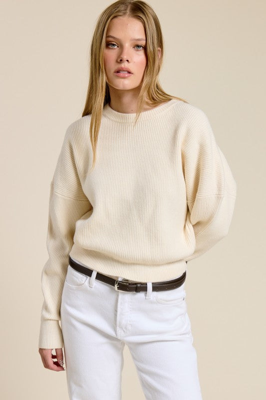 Jolie Wool Knit Sweater (Cream)