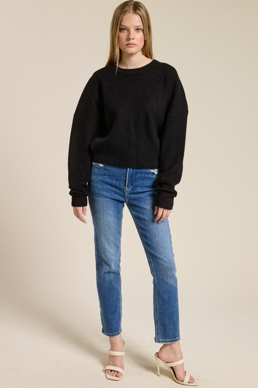Jolie Wool Knit Sweater (Black)