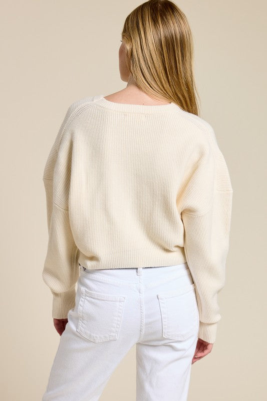 Jolie Wool Knit Sweater (Cream)