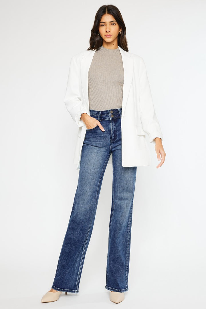 Kancan Double Button Flared Jean