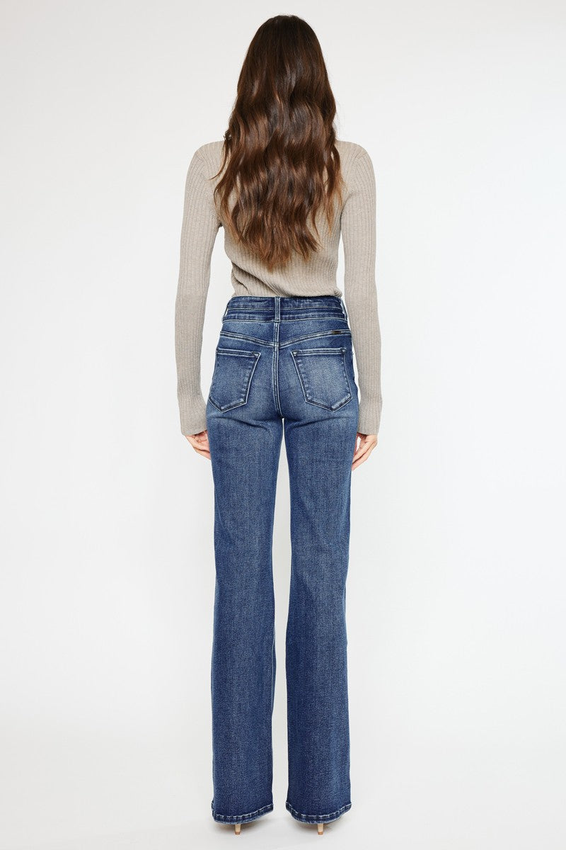 Kancan Double Button Flared Jean