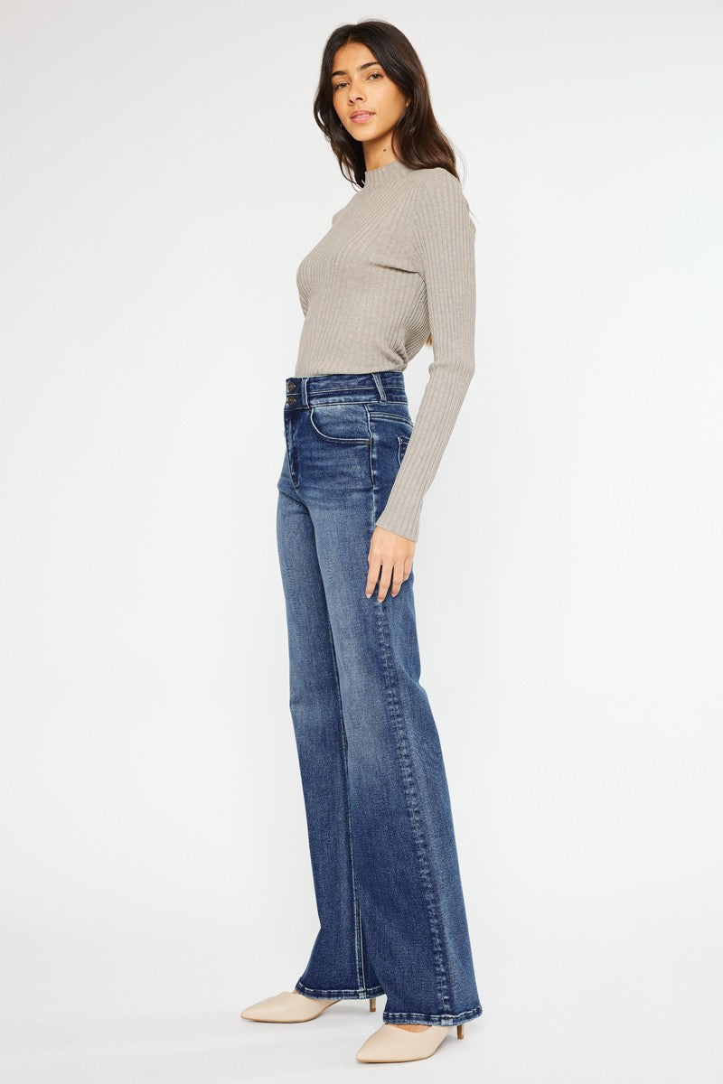 Kancan Double Button Flared Jean