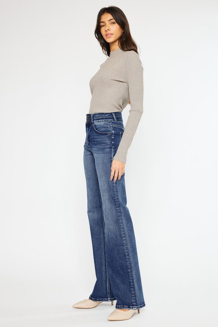 Kancan Double Button Flared Jean