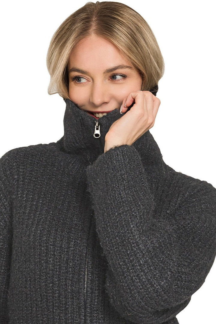 Zen Soft Hug  Zip-Up Sweater (Black)