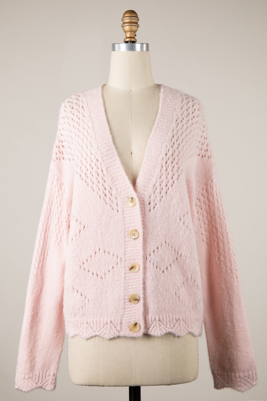 My Cozy Vivian Knit Cardigan (Blush)