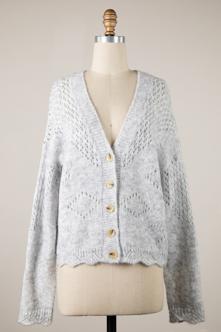 My Cozy Vivian Knit Cardigan (Silver)