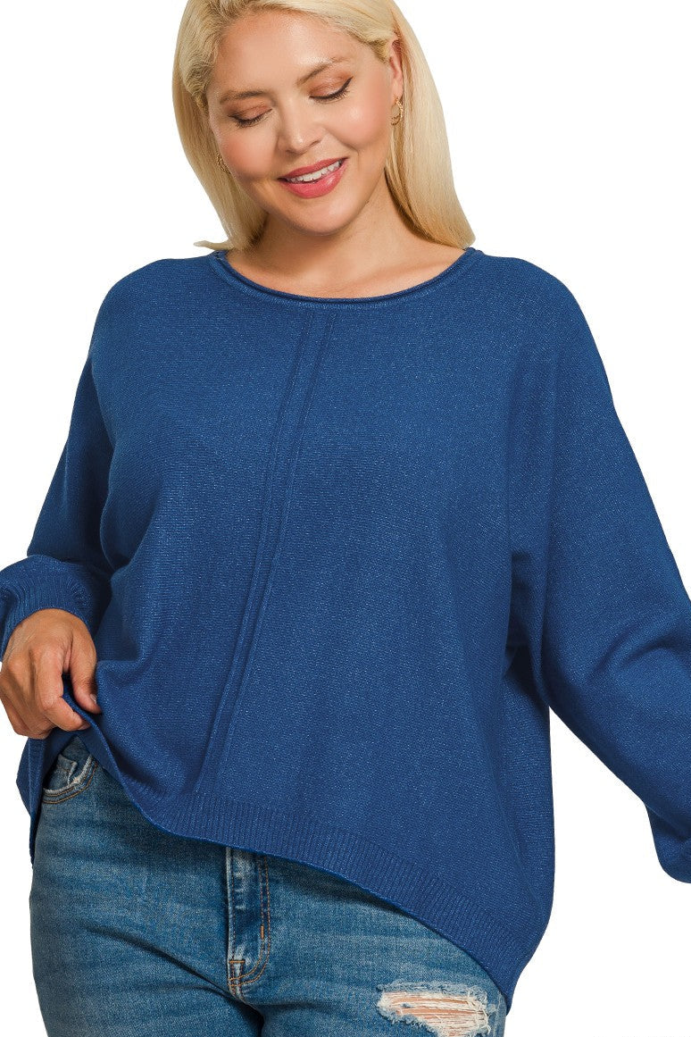 Zen Soft Knit Sweater (Light Navy)