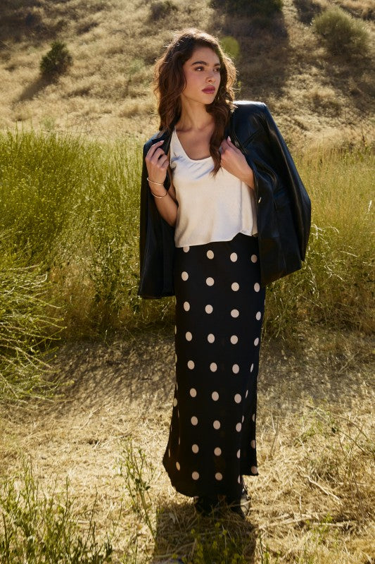 Sunday Edition Polka Dot Midi Skirt