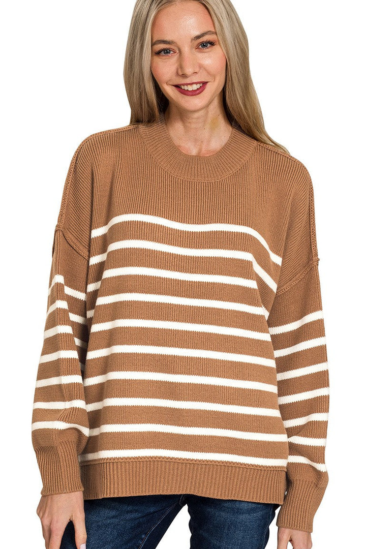 Zen Striped Arthur Sweater (Deep Camel)