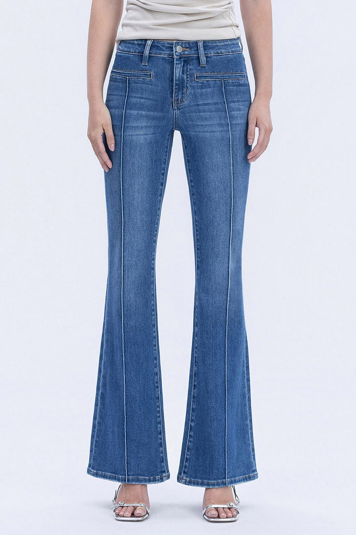 Flying Monkey Pin Tuck Flare Jean