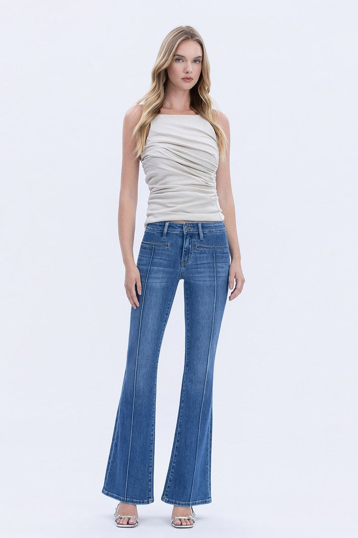 Flying Monkey Pin Tuck Flare Jean
