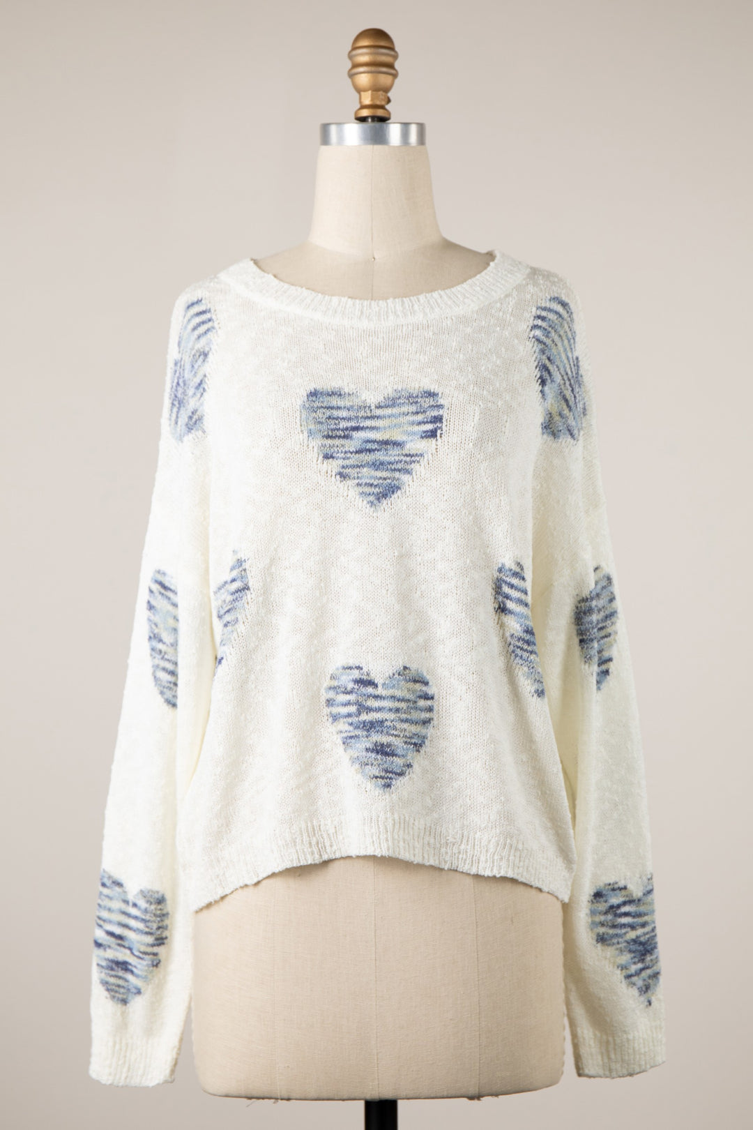 My Cozy Be My Valentine Sweater (Ivory/Navy)