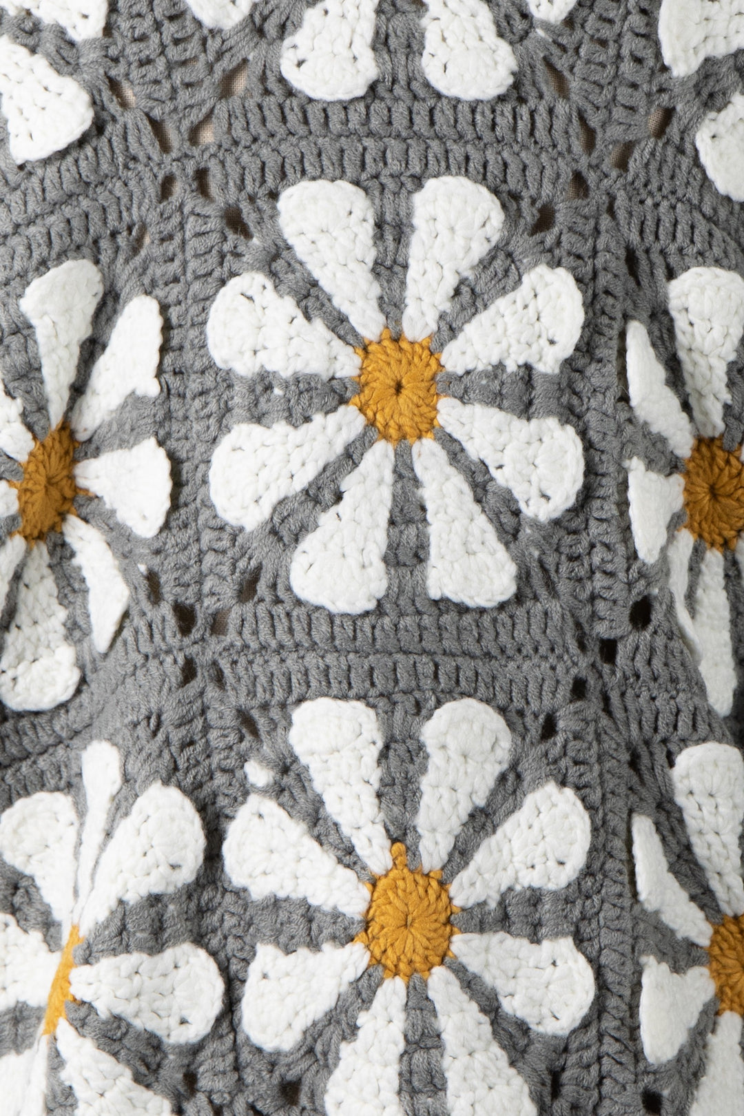 My Cozy Floral Crochet Cardigan (Grey)