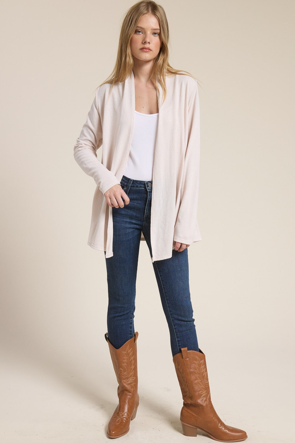 Jolie Light Knit Cardigan (Oat)