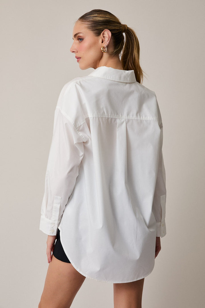 Sunday Edition Cotton Button Down Shirt (White)