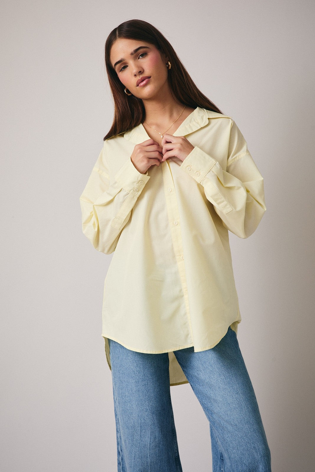 Sunday Edition Cotton Button Down Shirt (Butter)