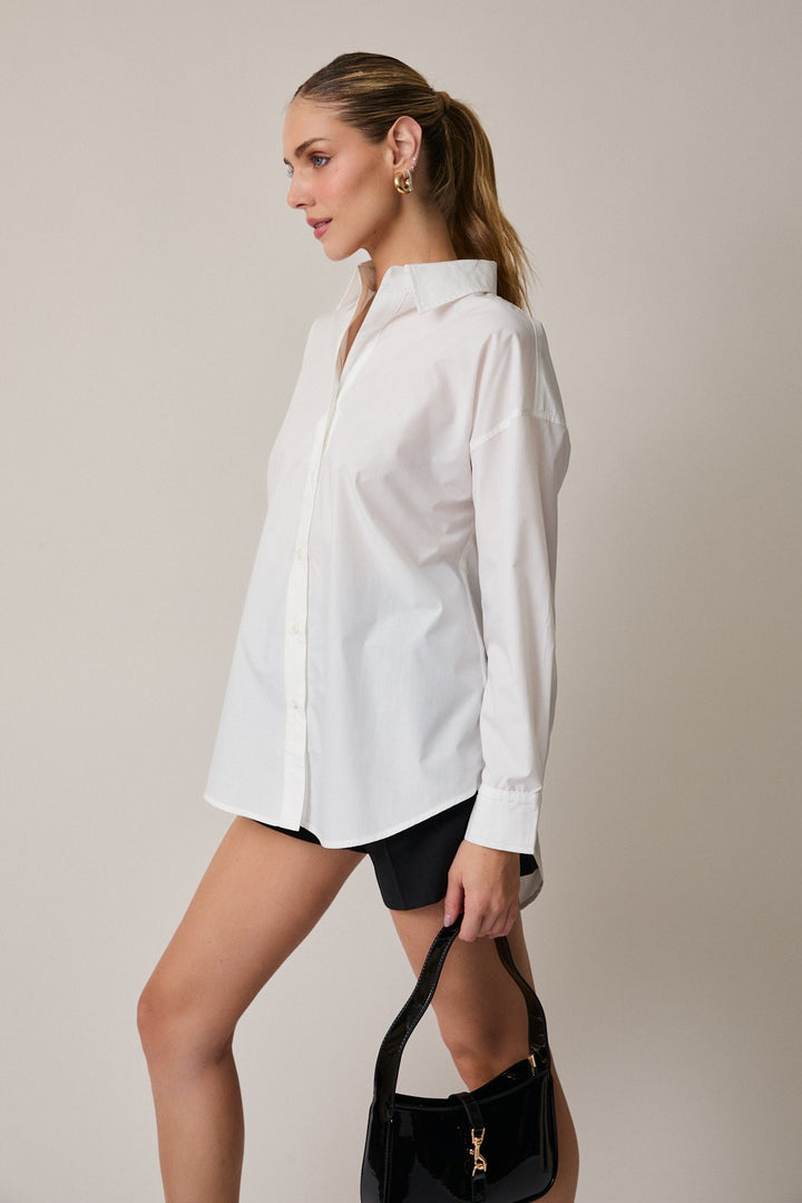 Sunday Edition Cotton Button Down Shirt (White)
