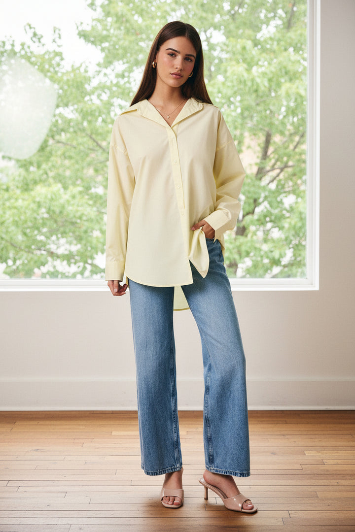 Sunday Edition Cotton Button Down Shirt (Butter)