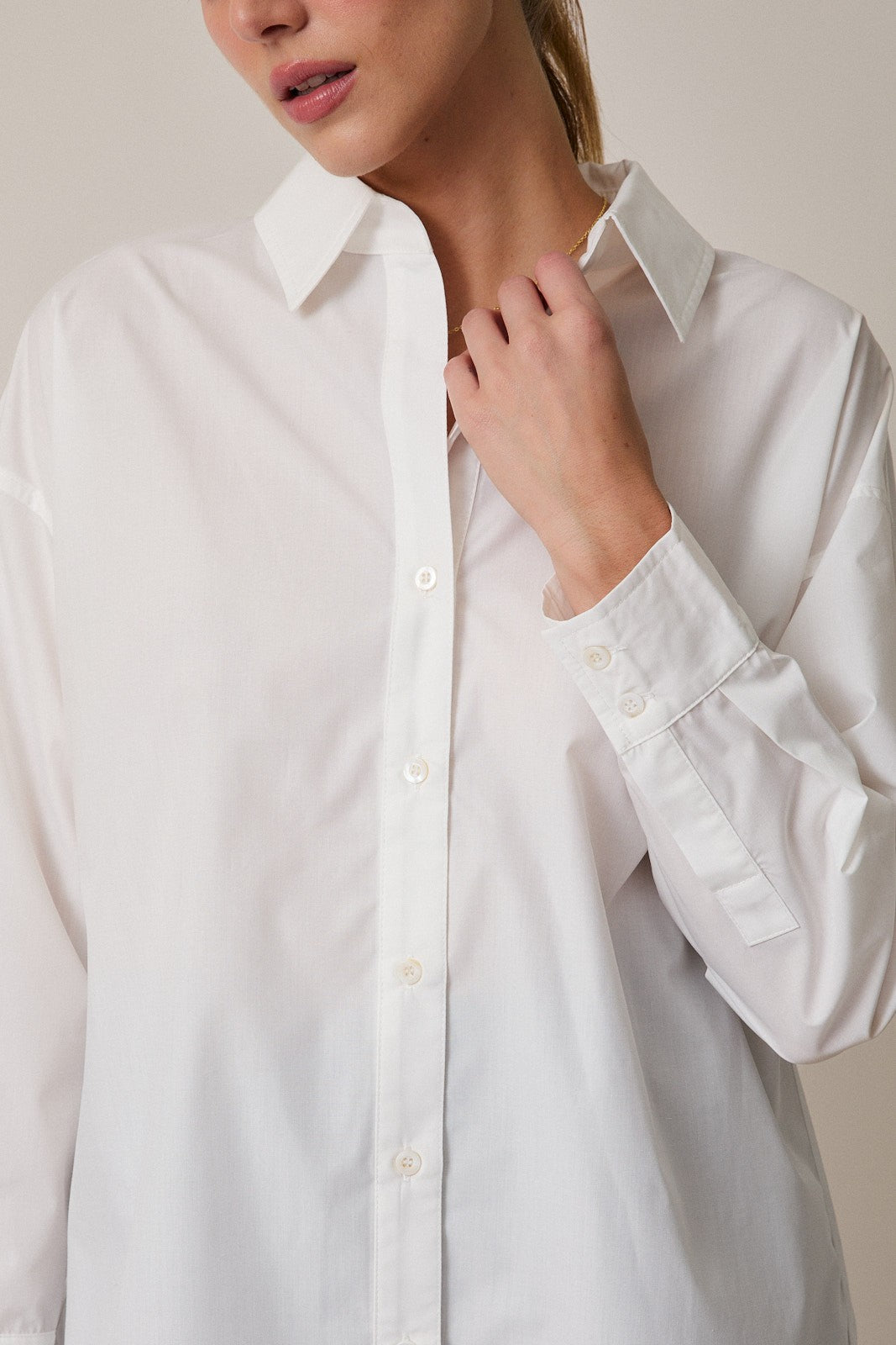 Sunday Edition Cotton Button Down Shirt (White)