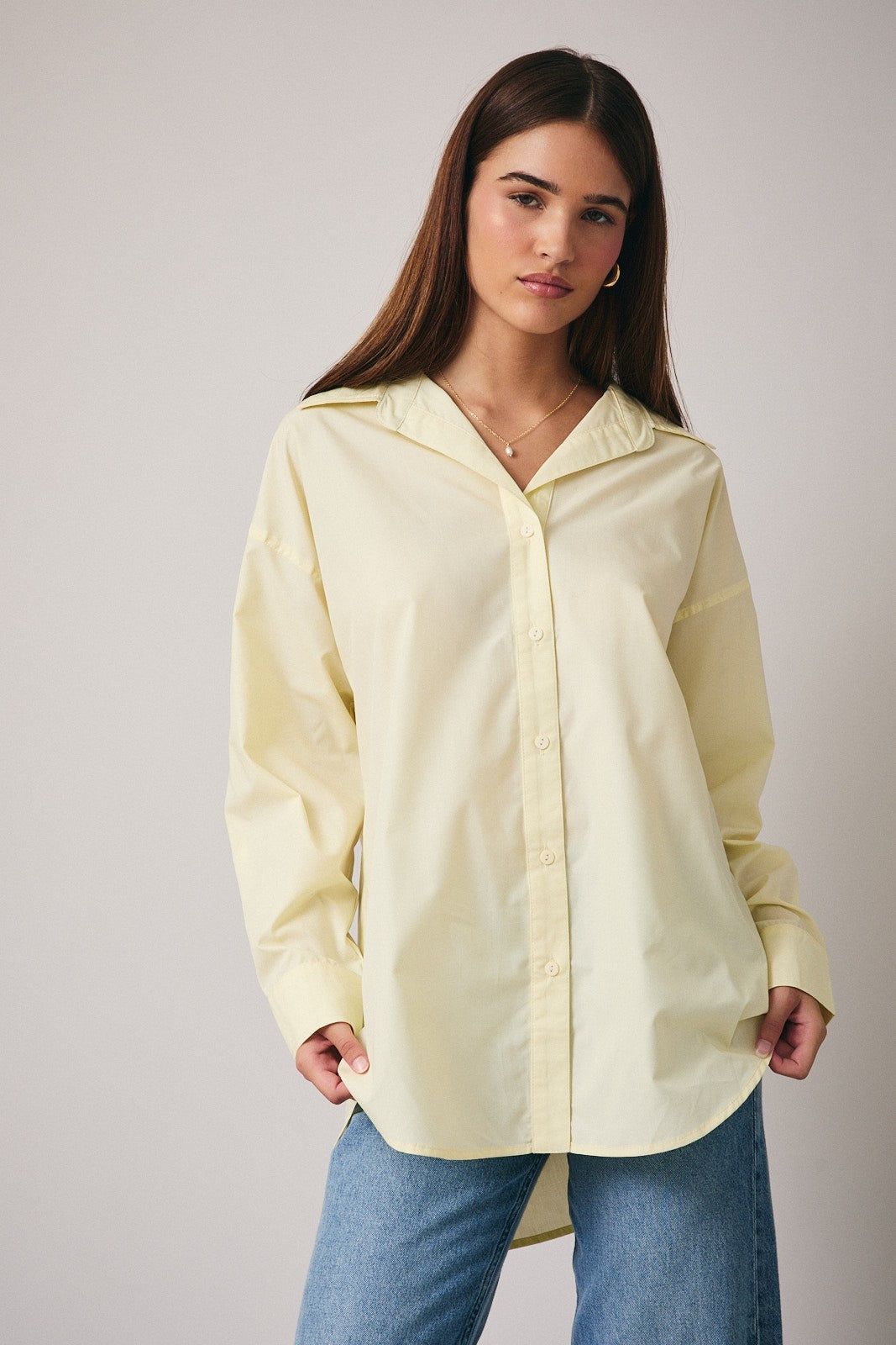 Sunday Edition Cotton Button Down Shirt (Butter)