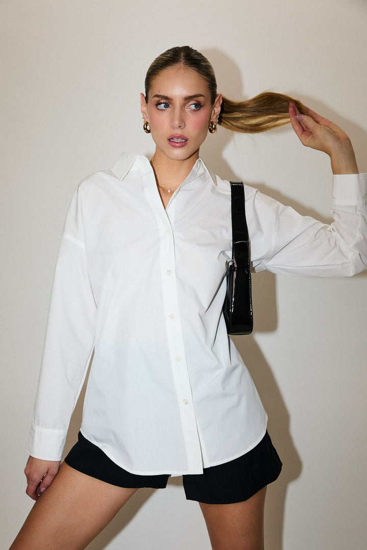 Sunday Edition Cotton Button Down Shirt (White)