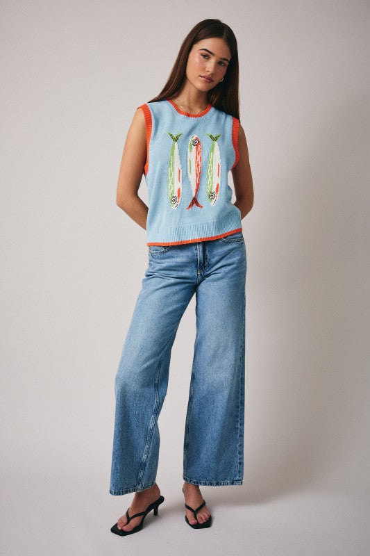 Sunday Edition Marine Sweater Vest (Light Blue)