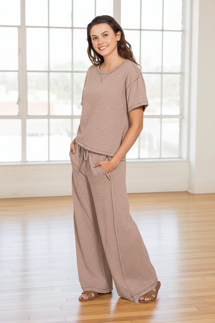 Zen Cotton Slub Lounge Set (Cocoa)