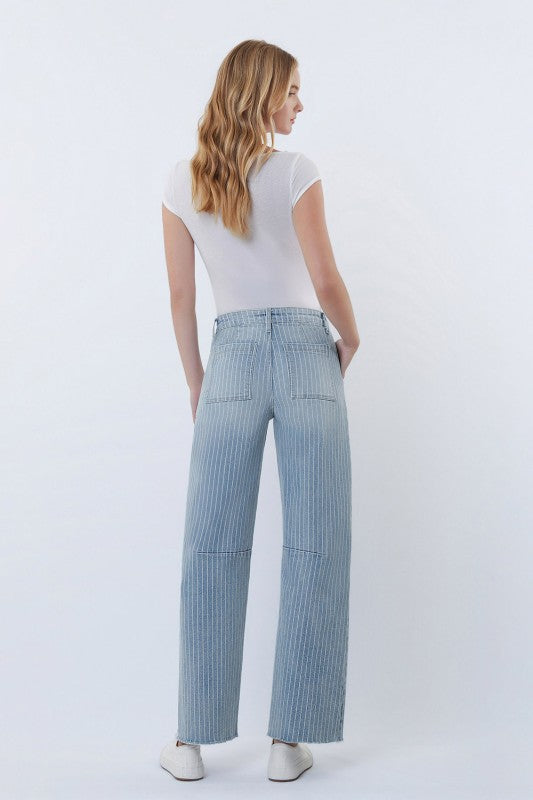 Vervet Pinstripe Barrel Jean