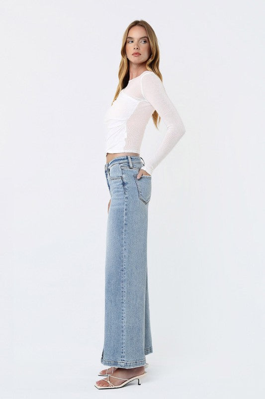 Vervet Split Hem Wide Leg Jean