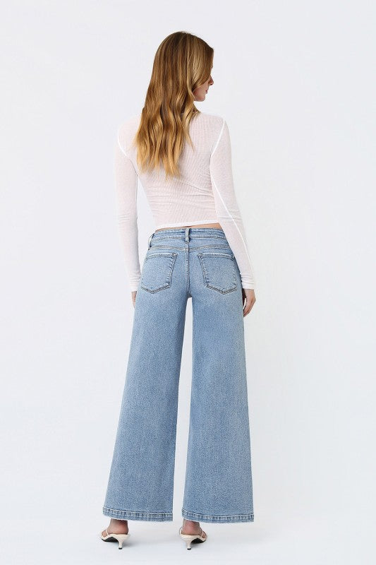 Vervet Split Hem Wide Leg Jean