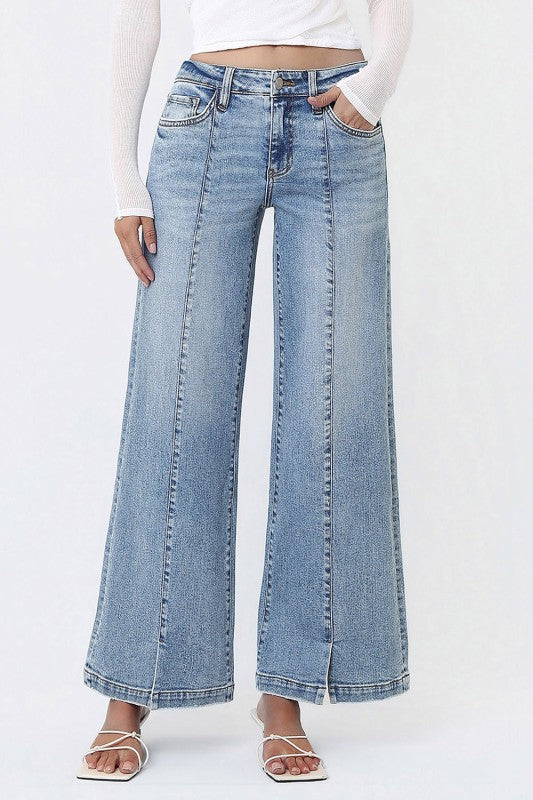 Vervet Split Hem Wide Leg Jean