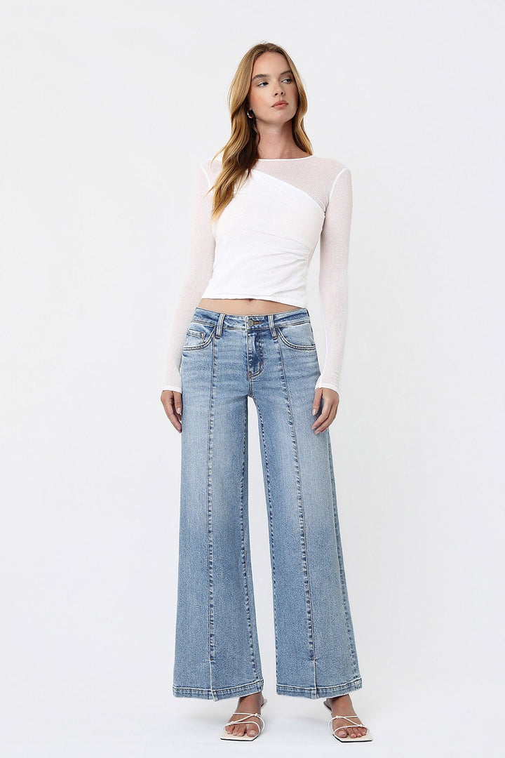 Vervet Split Hem Wide Leg Jean