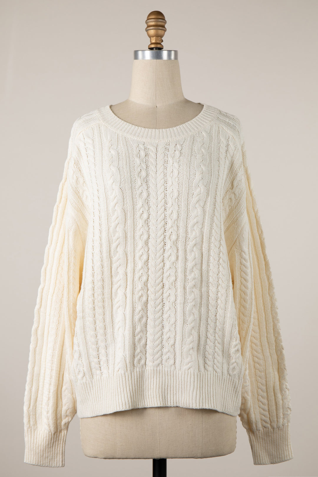 My Cozy Heritage Knit Sweater (Cream)