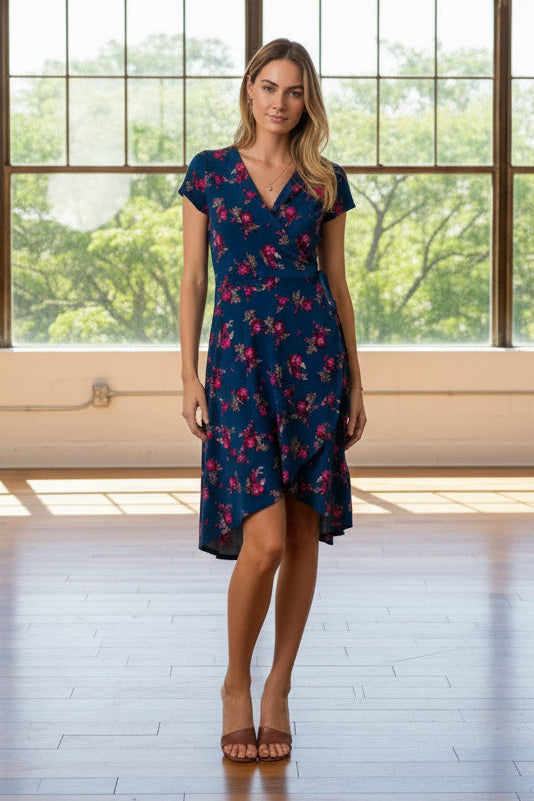 Sunday Edition Floral Wrap Midi Dress