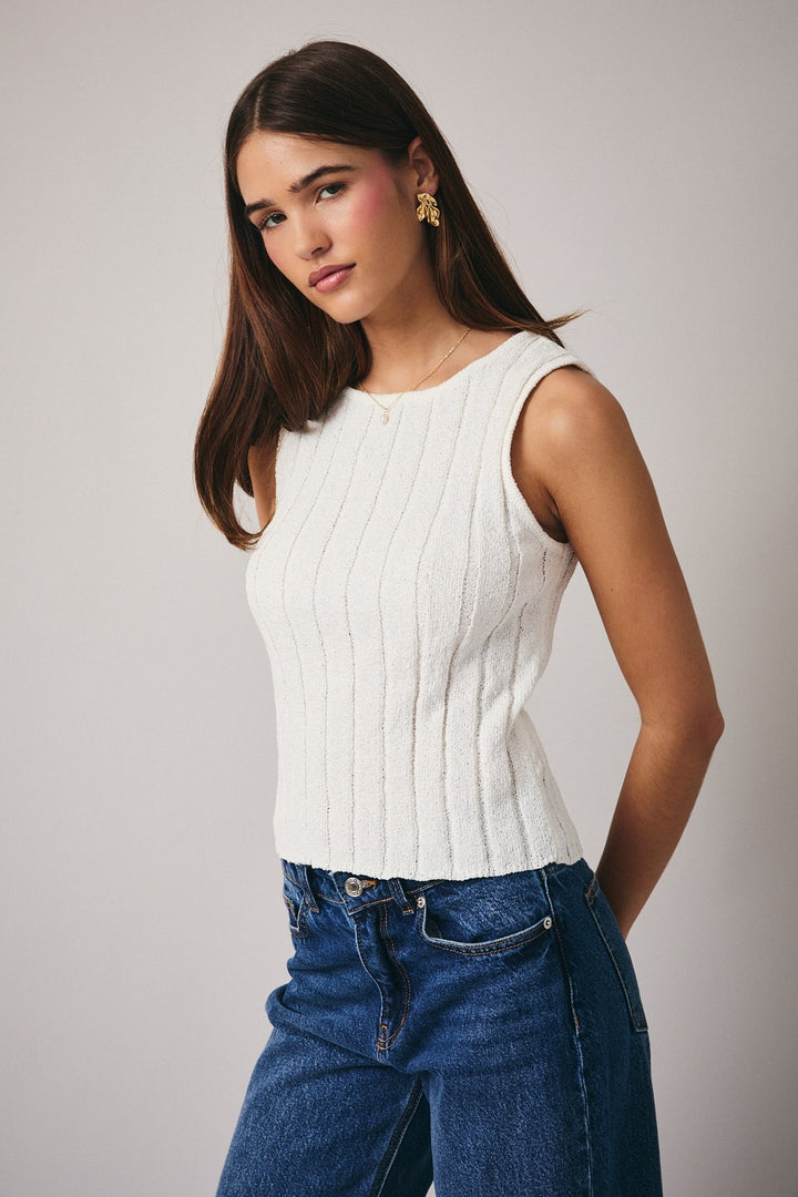 Sunday Edition Knit Rib Tank (White)