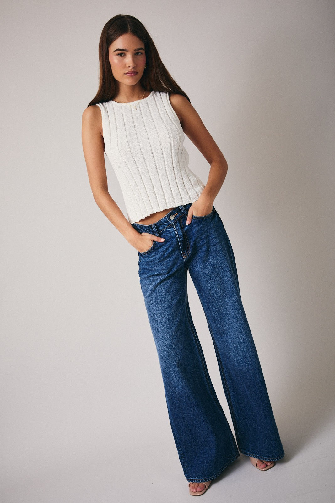 Sunday Edition Knit Rib Tank (White)