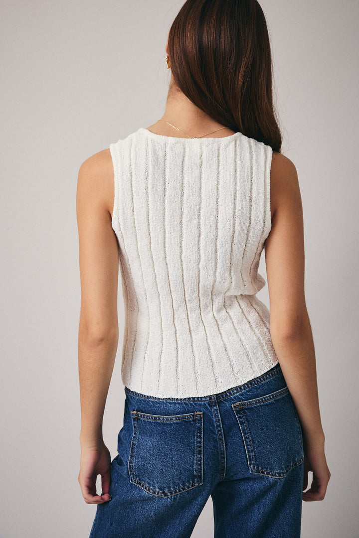 Sunday Edition Knit Rib Tank (White)