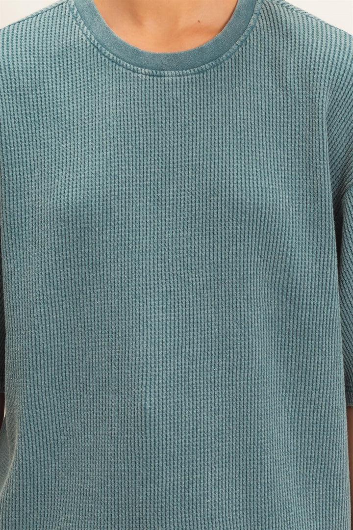 HYFVE Cotton Waffle Tee (Dark Teal)