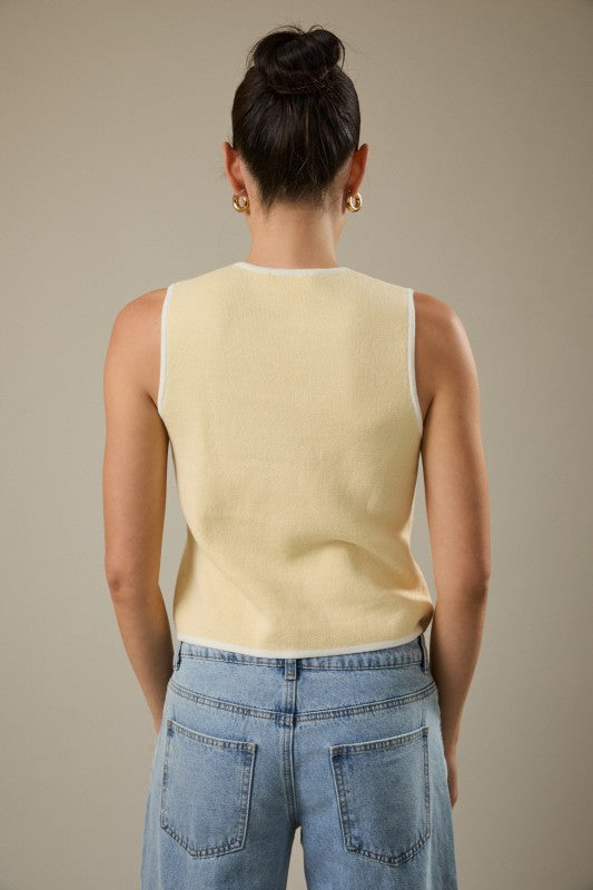Sunday Edition Knit Cotton Vest (Butter)